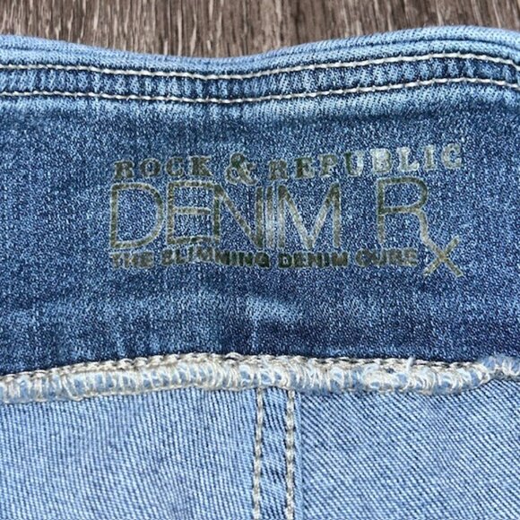 Rock & Republic Jeans Womens 6 Blue Rx The Slimming Denim Cure Skinny Pull On - Picture 4 of 7